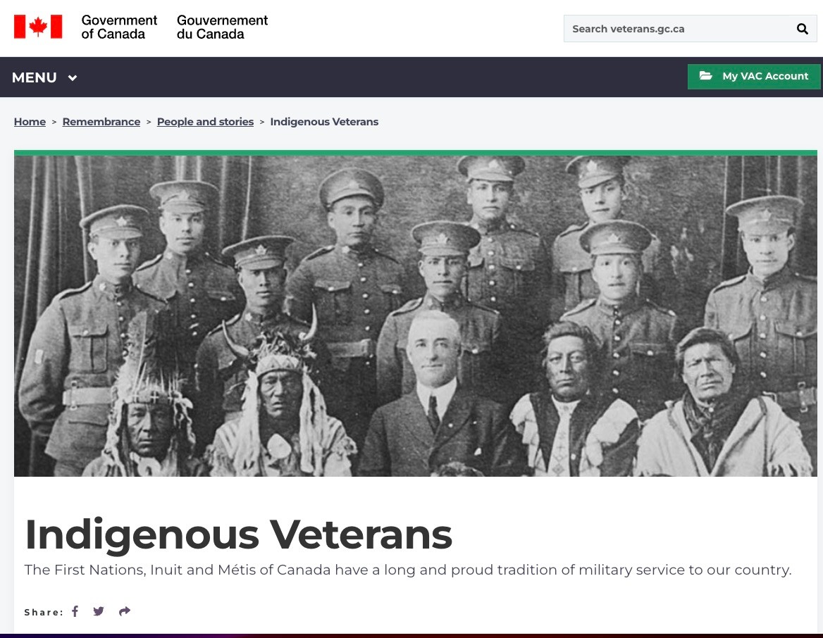 Indigenous Veterans Day Graphic
